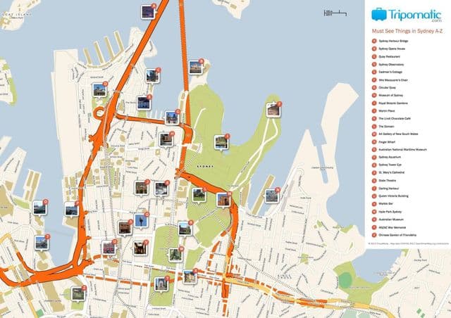 Mapa turístico de Sydney