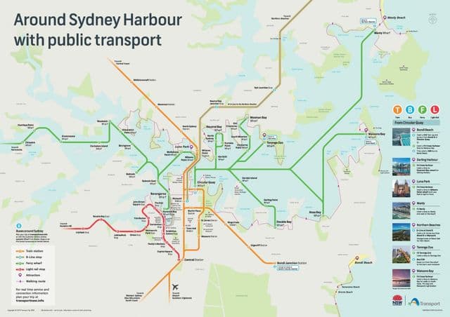 Mapa de transporte de Sydney